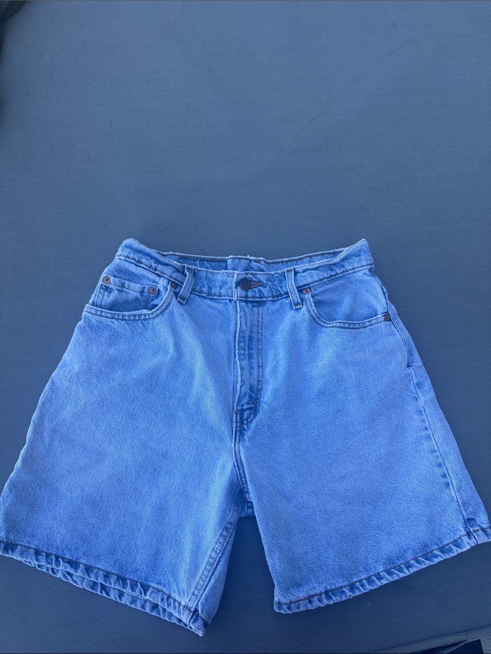 Levi's Medium Blue Denim Shorts with Back Pocket Detail 550